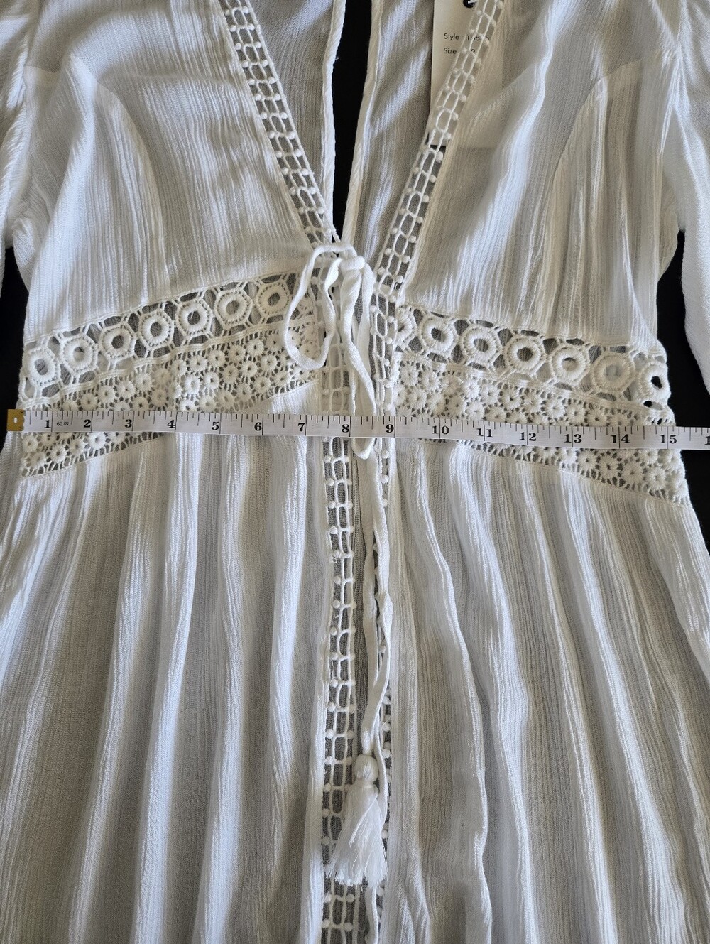 White Crochet-Trim Maxu Dress Beach Cover-Up - Picture 5 of 8